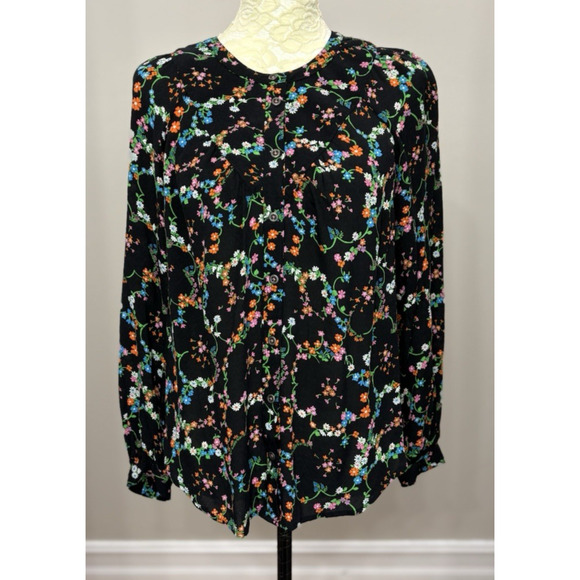 Anthropologie Black Floral Blouse- Copy - Picture 2 of 13